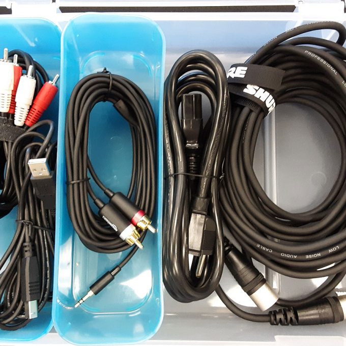 Cable Assortment – RCA, RCA to 3.5mm, USB, A/C, XLR